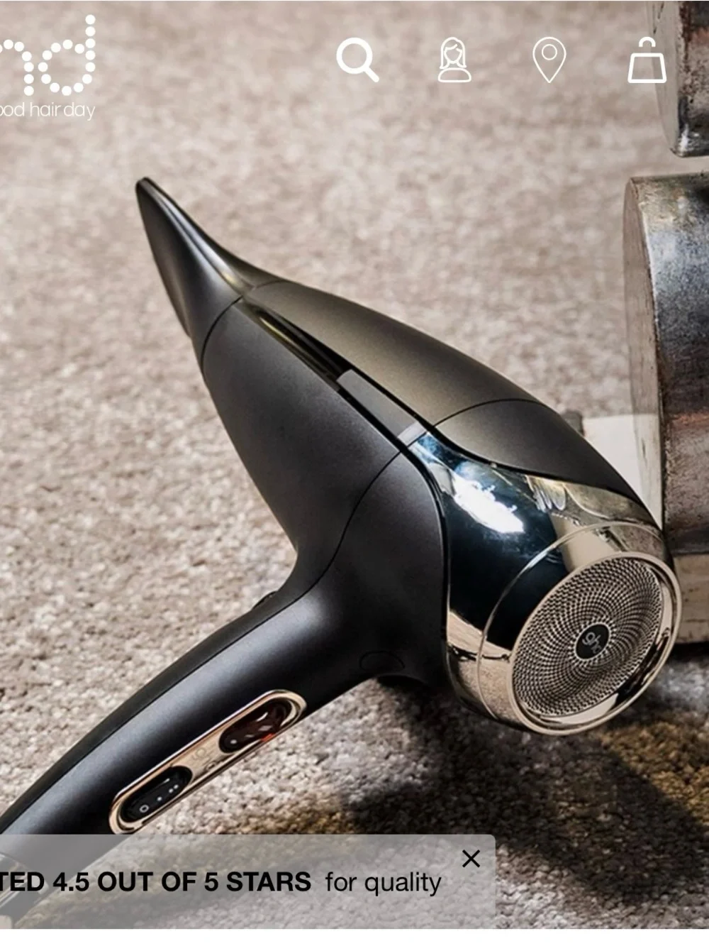 $330. Ghd The Professional Hair Dryer in Matte Black and Gunmetal New Open Box!